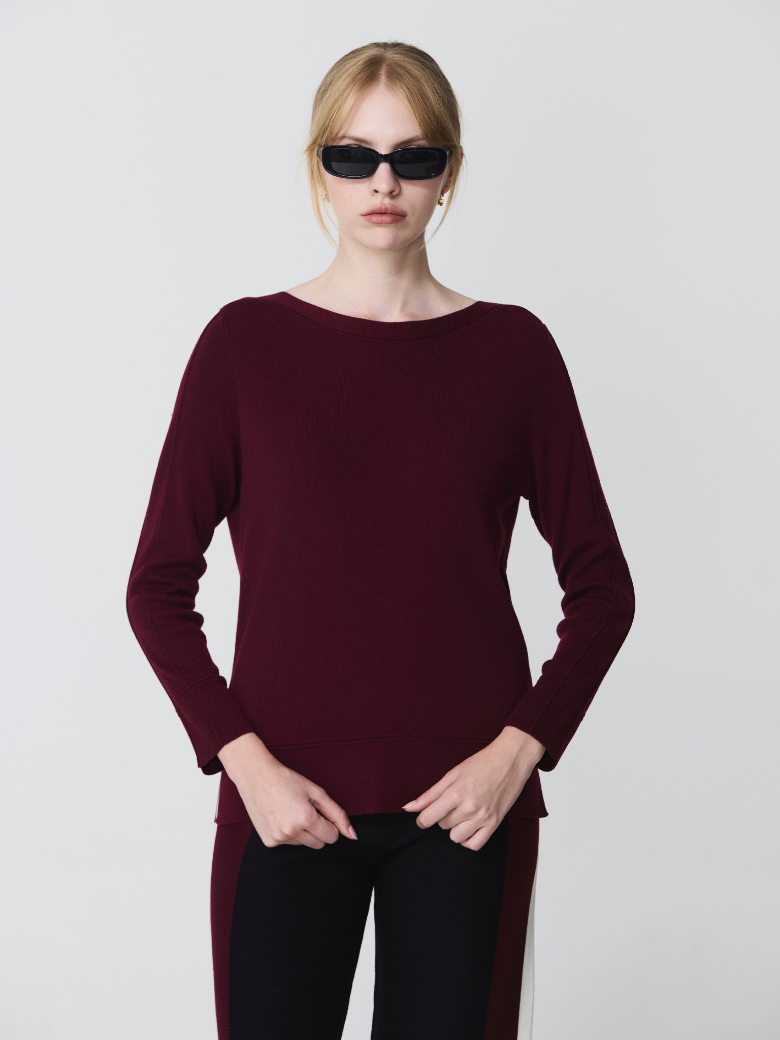 Boat neck sweater