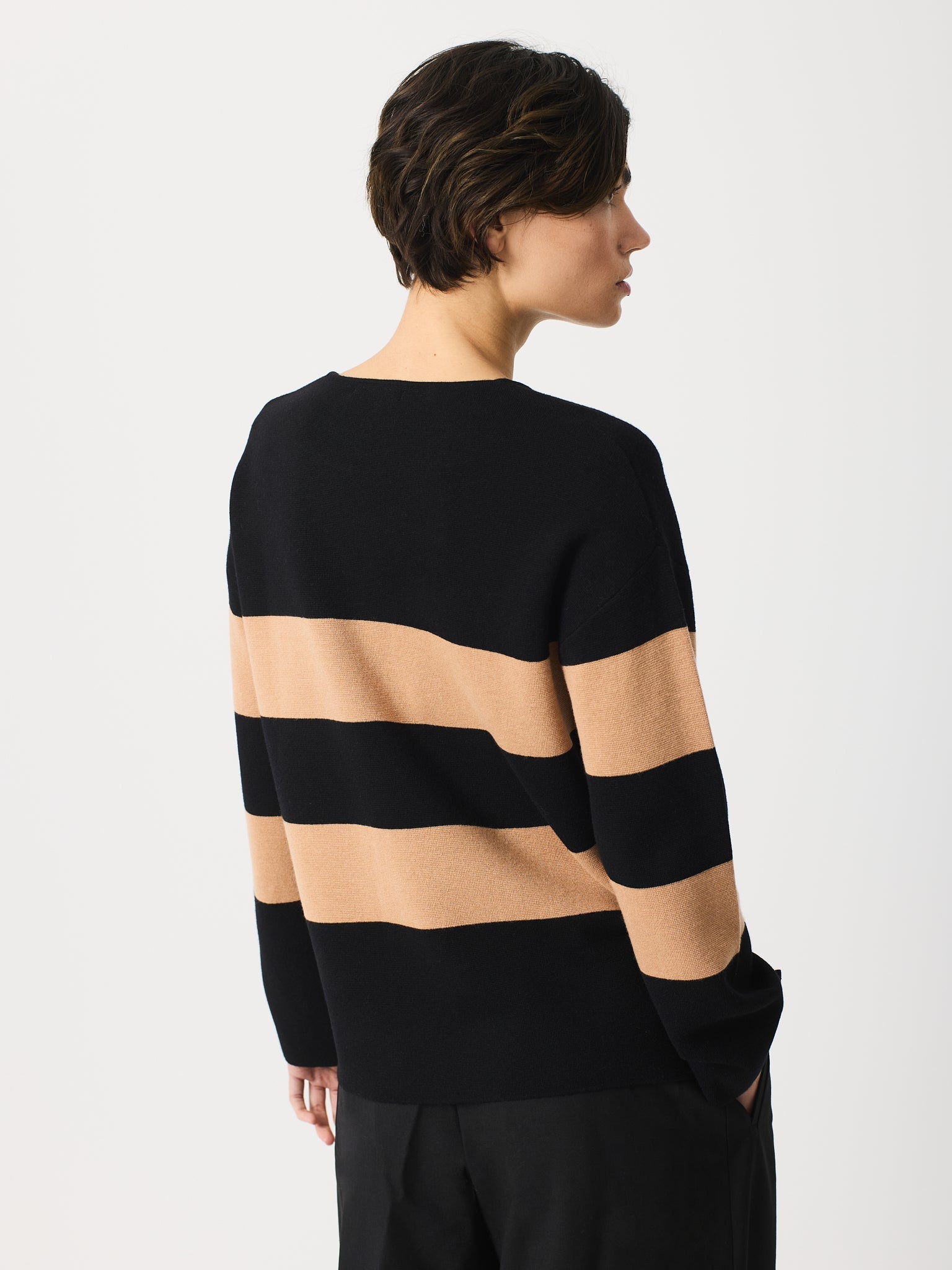 Jersey a rayas corte recto